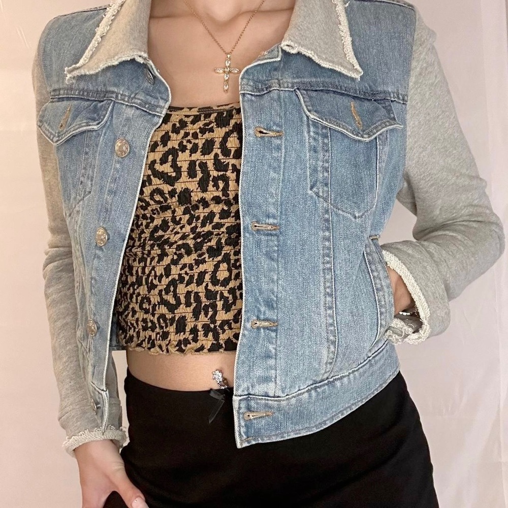 Bar III Denim / sweatshirt Jacket Size Large
